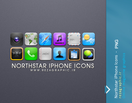 چهل و چهار آیکون آیفون - Northstar iPhone | رضاگرافیک